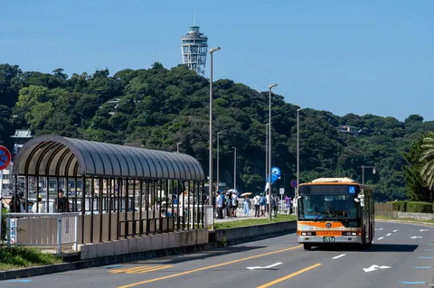 夏のバス旅、新江ノ島水族館へ