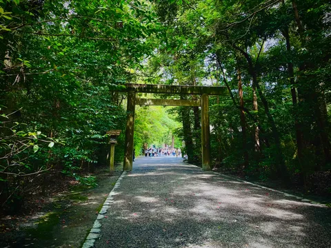 緑に包まれる古の参道