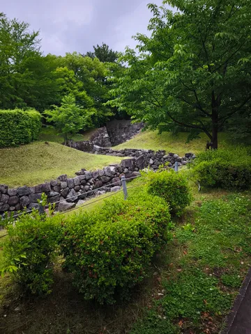 石垣と新緑のコントラスト