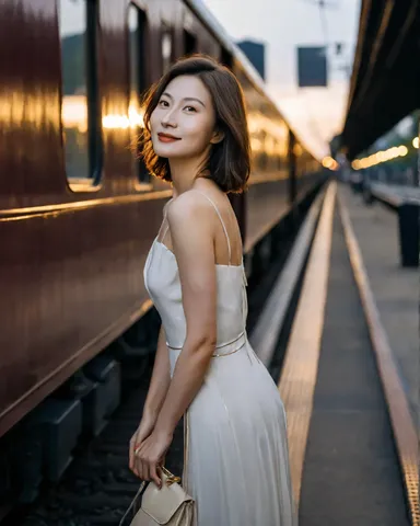 夕暮れ列車と旅立ちの装い