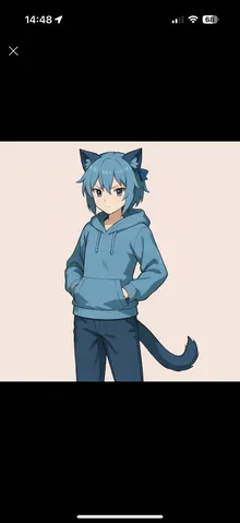 青い猫耳の少年、日常の一コマ