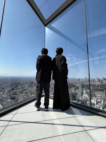 空の隅で街を見下ろす