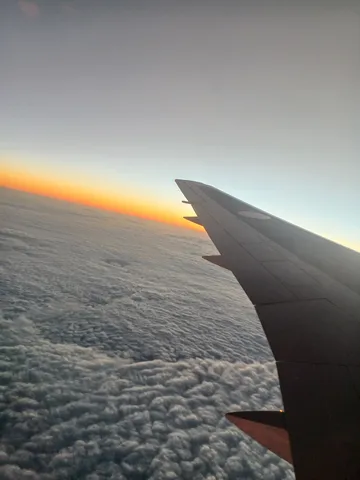雲海と夕焼けの翼