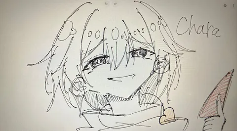 殴り書きされた「Chara」の肖像
