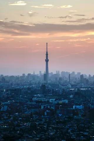 東京の空にそびえるタワー