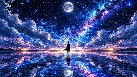 【内面世界】――水鏡に立ち、星月夜の下で朝日を望む私