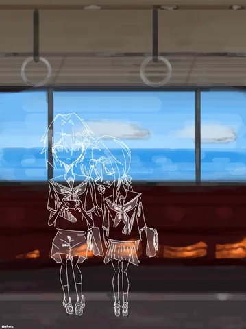 夏の日の約束、海辺の列車