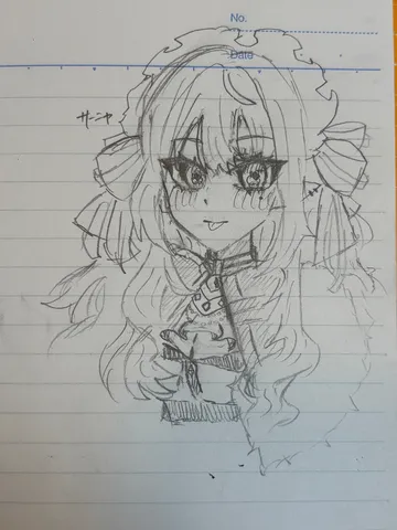 ノートに描かれた夢見る少女