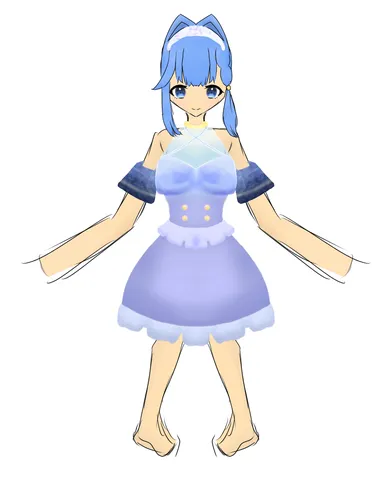 水色ドレスの柔らかな光景