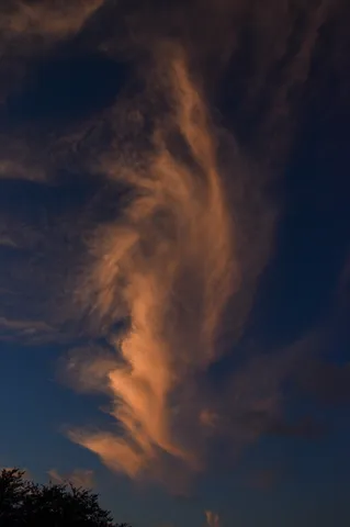 夕空に浮かぶ橙の雲