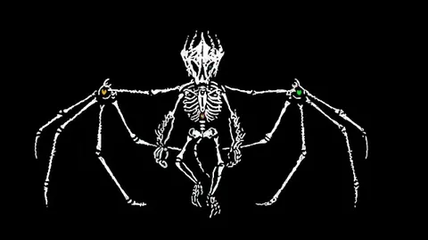 骨格標本の翼持つ悪魔