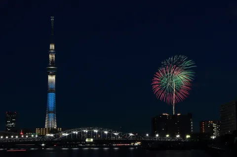 夜空に咲く光の橋