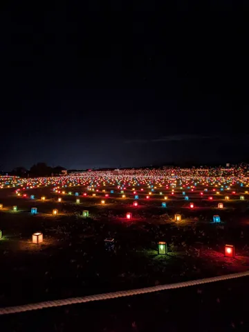 夜空と灯りの連なる風景