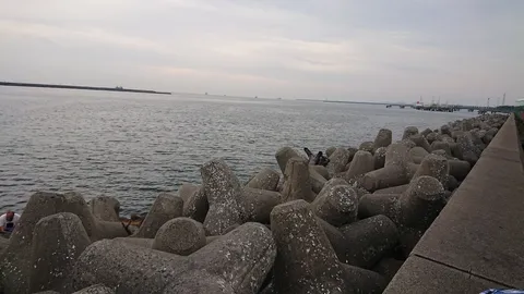 波と石の海辺パズル