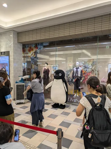 ショッピングモールに現れたペンギン