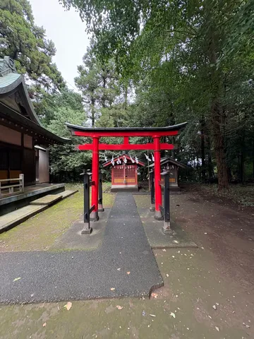 森と赤い鳥居の静寂