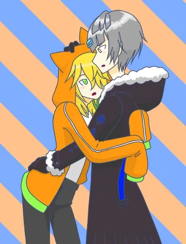 オレンジと青のコントラスト