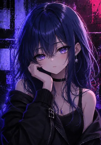 夜に咲く紫の髪の乙女