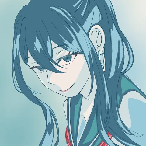 青に包まれた、穏やかなまなざし