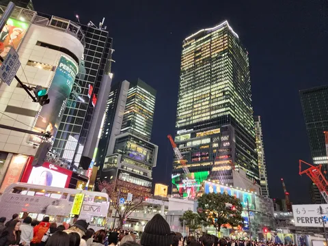 光が躍る都会の夜景