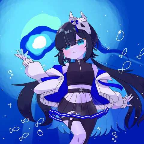 青い世界に浮かぶ魔法少女