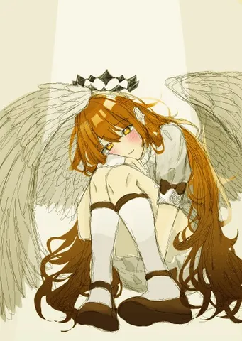 翼を持つ少女の儚い微笑み