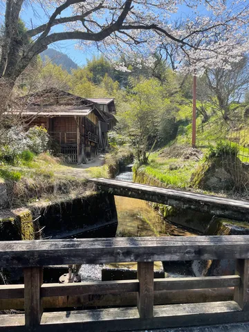 春風と木造家の小さな景