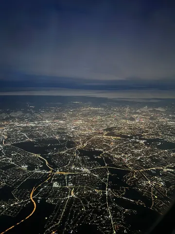 夜空に輝く都市の光の絨毯