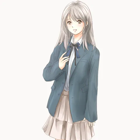 制服姿の清楚な少女