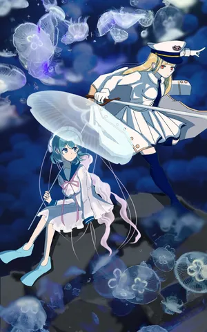 クラゲと二人、幻想の水中散歩