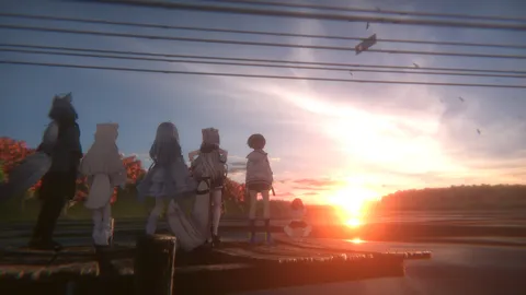 夕日を浴びて、仲間たちとの静かな時間