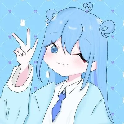水色の天使、ピースサイン！