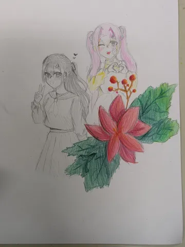 淡い色彩の、二人の少女