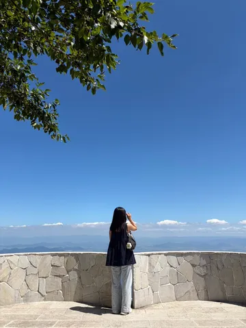 空と緑、遠い山並み