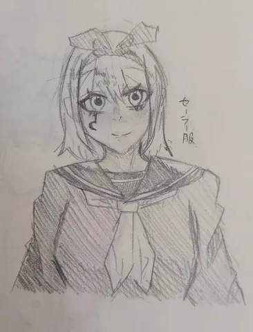 セーラー服の少女、憂いの瞳