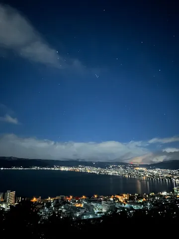 星降る夜の湖畔都市