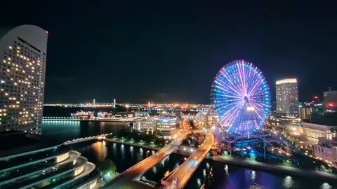 きらめく夜景と大観覧車