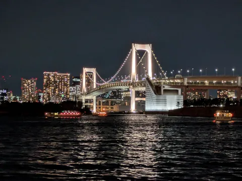 夜景にうっとり、船もご満悦？