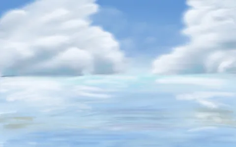 淡い空と海の境界線