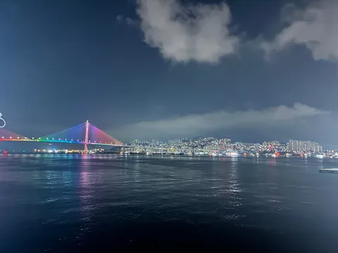 水面に映る夜景の彩り