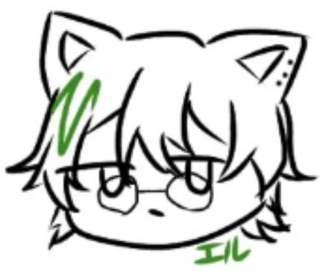 緑の差し色が可愛いキャラ画
