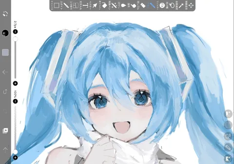触れずにいられない、水彩風ミク