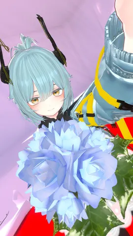 推しに渡したい！ 青いバラの花束