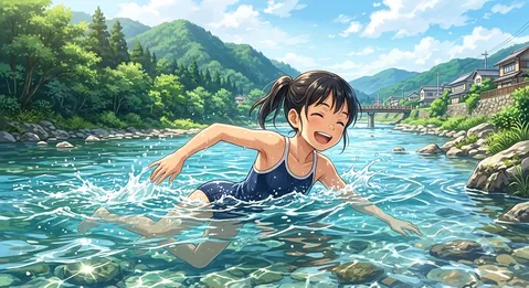 夏の清流、笑顔が弾けるひととき
