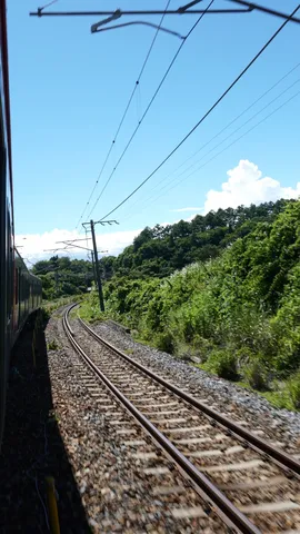 夏空の下、電車の旅