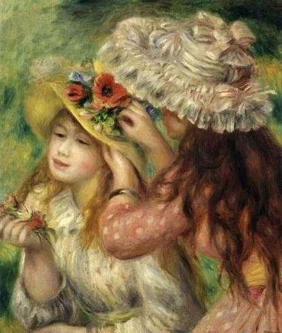花と帽子の午後の光