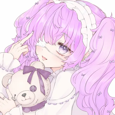 パープルツインテとテディベアの誘い