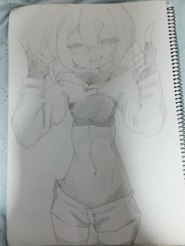クールなポーズ、腹筋もチラリ