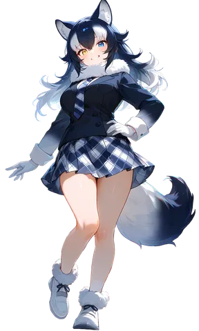もふもふ耳の冬制服スタイル
