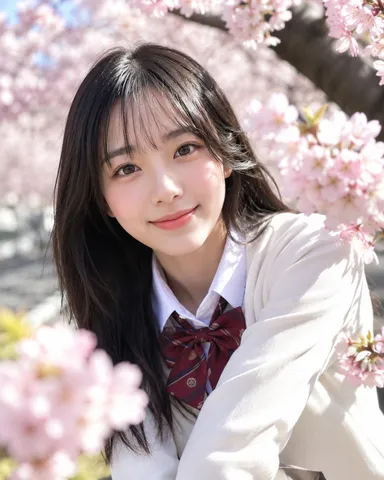春風に揺れる、桜色のポートレート